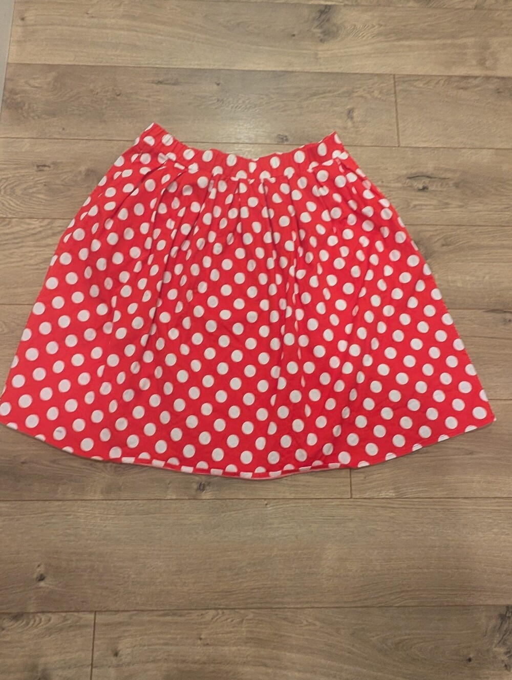 Red Polka Dot Gathered Skirt - Classic Women's Skirt